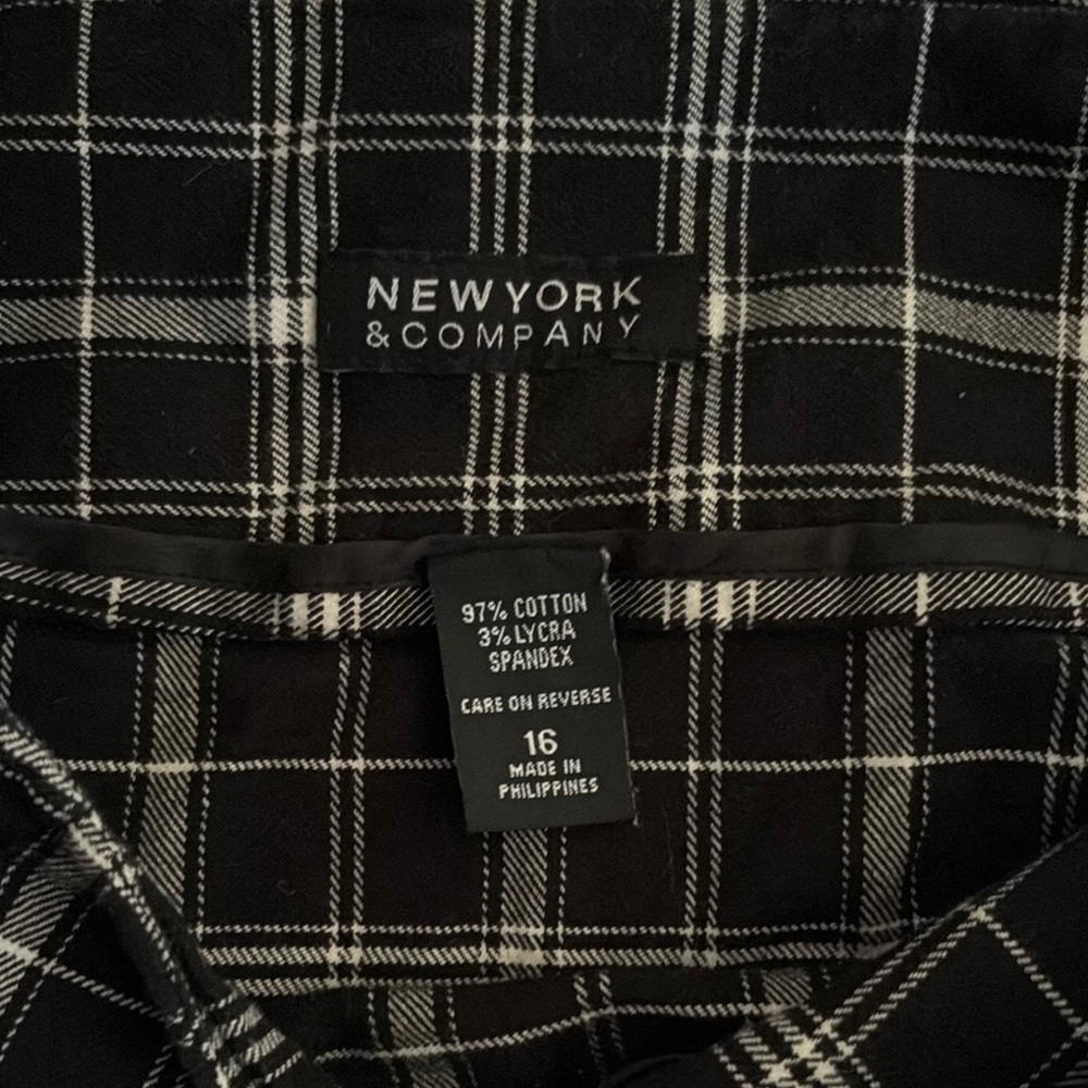 New York & Company Black Plaid Shirt